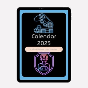 Cool 2025 Gamer Calendar / 2025 Streamer Calendar / 2025 Day planner