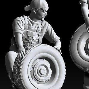 Resin Garage Kit, 10 Character STL Bundle Mechanic Miniature Set, 1/18