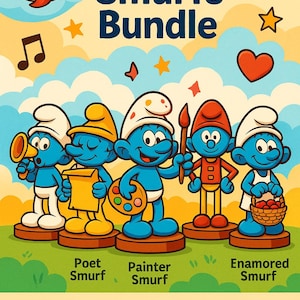 Creative Smurfs Bundle | 3D Printable STL Files | Digital Download | Miniature Figures for Diorama, Display, or Gifts
