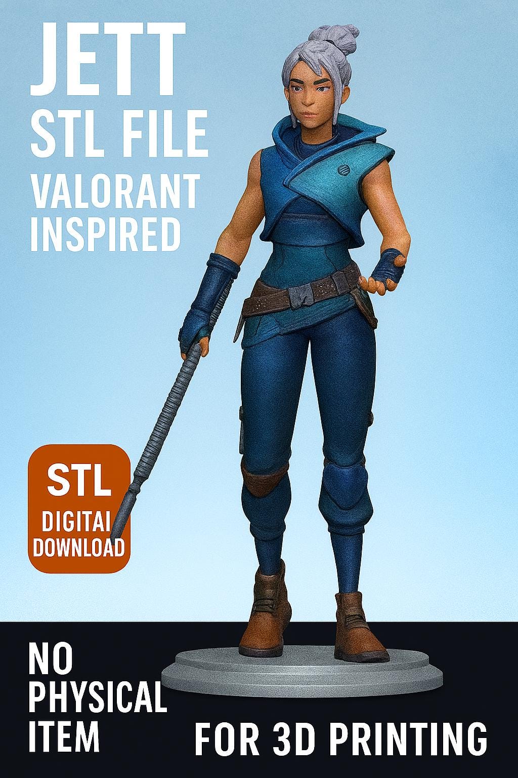 Jett STL File – Valorant Inspired Duelist Agent 3D Print Model