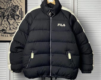 [ FILA ]★Down Short Padded Jacket Amazon.com: Fila Women's Doro Puffer Jacket-WHITE BLACK_XS