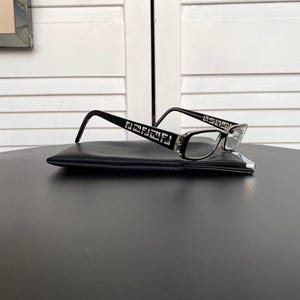 Vintage Fendi FF664 Rectangle Optical Eyeglasses 51-14 Monogram Logo Arms Black