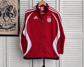 Giacca da calcio vintage Adidas FC Bayern Munchen Track Zip Jacket