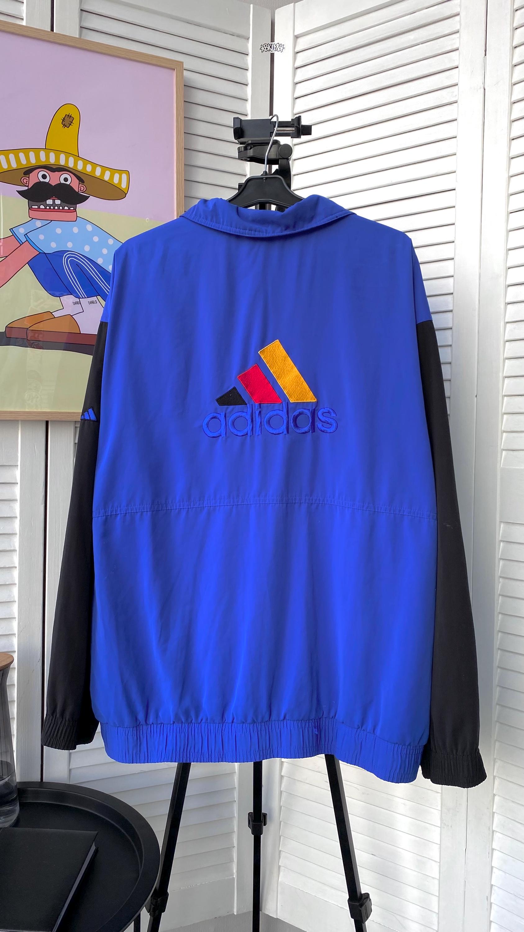 Vintage Adidas Track Retro Jacke Ruckseite GroBes Logo 90s Blau Size L Etsy