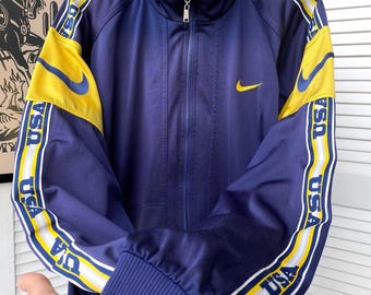 Vintage Nike USA Big Swoosh Lampasas Y2K Track Jacket - Etsy