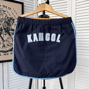 Vintage Y2K Kangol Back Big Logo Nylon Blue Skirt