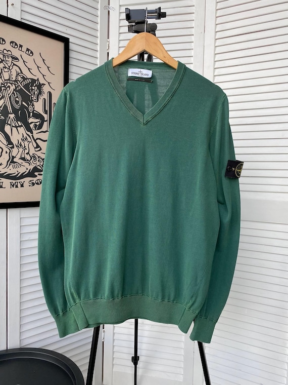 Vintage Stone Island V Neck Summer Knitwear Sweater