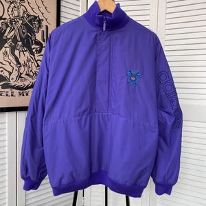 Vintage Adidas Golf Anorak Retro Zip Jacket 90s Purple Size L - XL