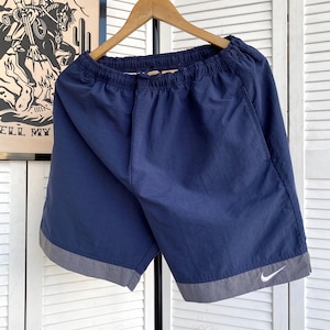 Nike Vintage 90er Jahre Solo Swoosh Nylon Retro Shorts Herren Größe M - L