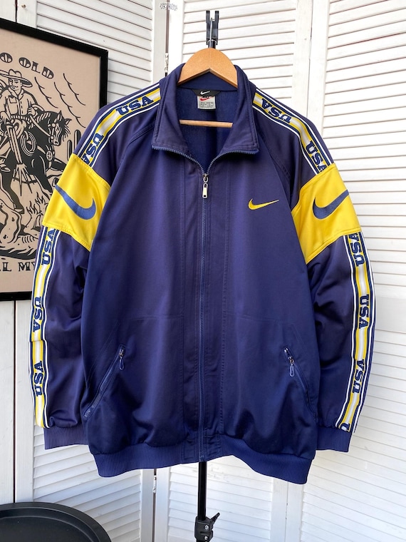 Vintage Nike USA Big Swoosh Lampasas Y2K Track Jacket - Etsy