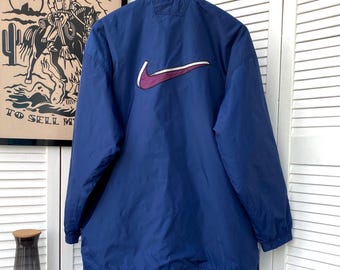 Vintage Nike Big Swoosh 3D Logo Nylon Coat Jacket 90s Men’s
