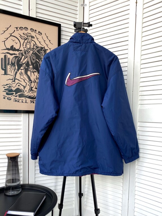 Vintage Nike Big Swoosh 3D Logo Nylon Coat Jacket 90s Men's - Etsy