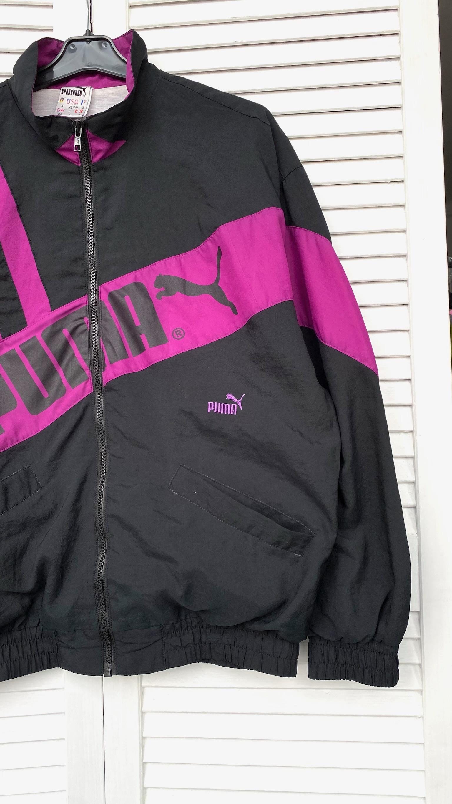 Vintage Puma Track Retro Jacket 90s 80s Black Purple - Etsy