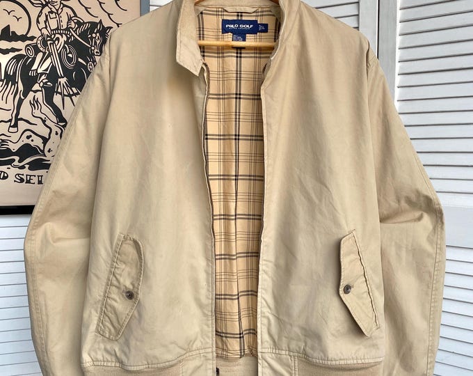 Ralph Lauren POLO GOLF Swing Top Sports Jacket, Men's XXL polyester black type Vintage Second Hand