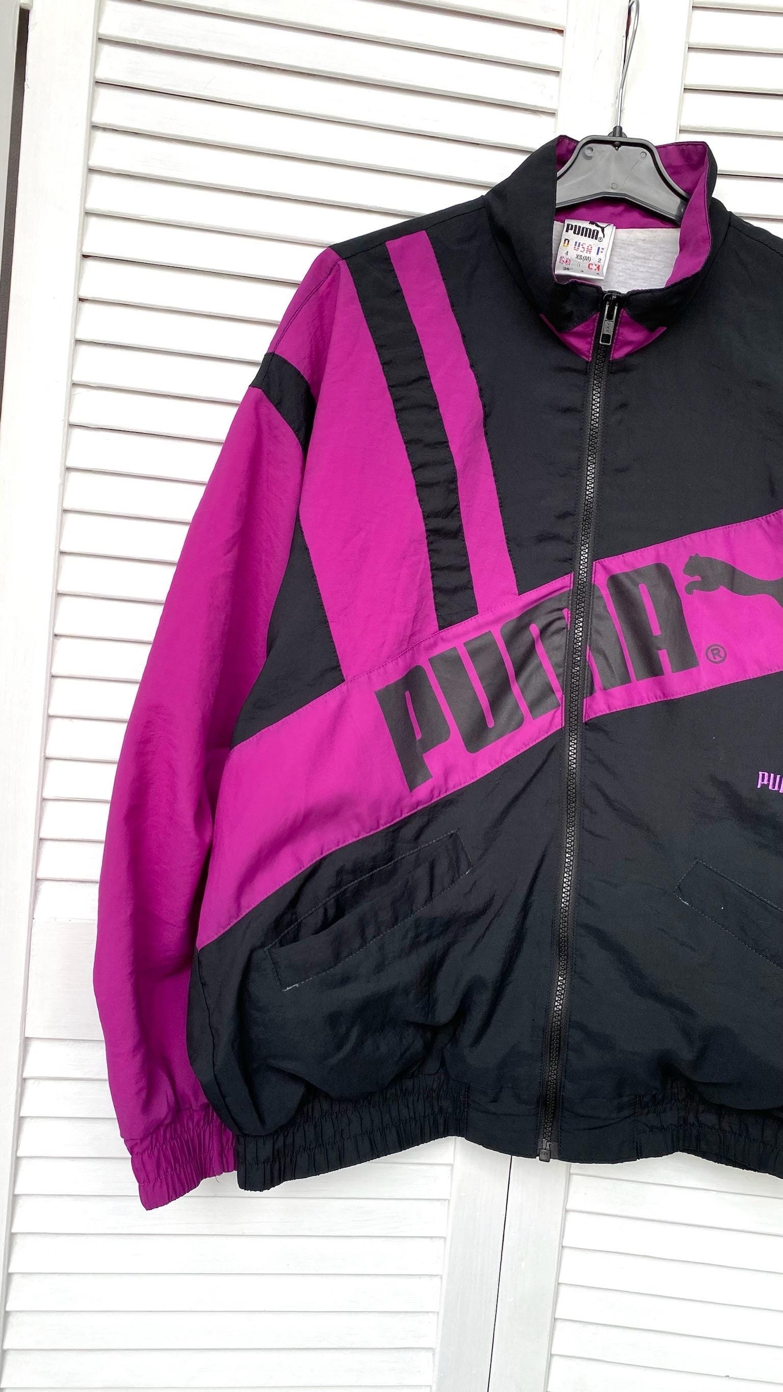 Vintage Puma Track Retro Jacket 90s 80s Black Purple - Etsy