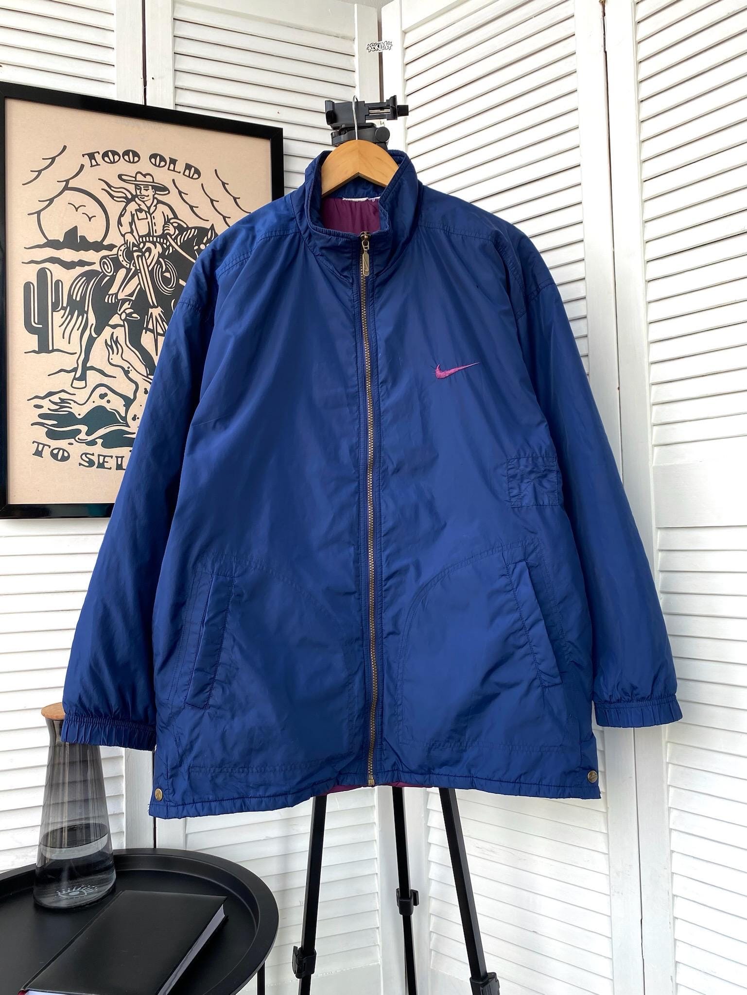 Vintage Nike Big Swoosh 3D Logo Nylon Coat Jacket 90s Men's - Etsy