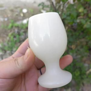 Vintage jade Onyx Wine Glasses Stone Goblet Cups,Vtg White Marble Cup, Bowl Kitchenware Décor Alabaster Marble Carved Wine Vessel Retro gift