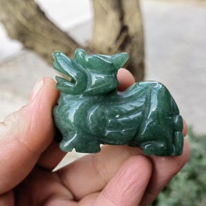 Awenturyn Pixiu Zielony Pi Yao Figurka Dekoracja, Kamień Jade Pi Xiu Feng Shui Zastosowanie, Kryształ Uzdrawiający Strażnik dla Bogactwa Szczęścia Dochód Pm039