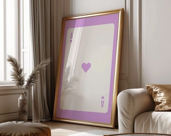 Playing Card Wall Art Ace Of Spades Print Trendy Aesthetic Preppy Room Decor Funky Wall Art Print Poker Wall Art Dorm Print y2k Room Decor