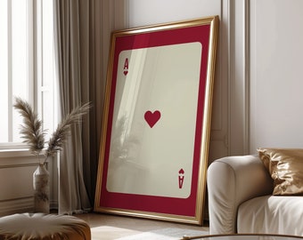 Ace Of Spades Print Playing Card Wall Ar Trendy Aesthetic Preppy Room Decor Funky Wall Art Print Poker Wall Art Dorm Print y2k Room Decor