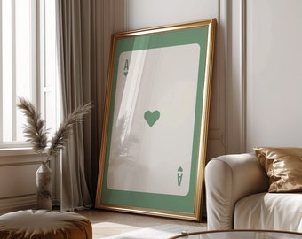 Ace Of Spades Print Playing Card Wall Ar Trendy Aesthetic Preppy Room Decor Funky Wall Art Print Poker Wall Art Dorm Print y2k Room Decor