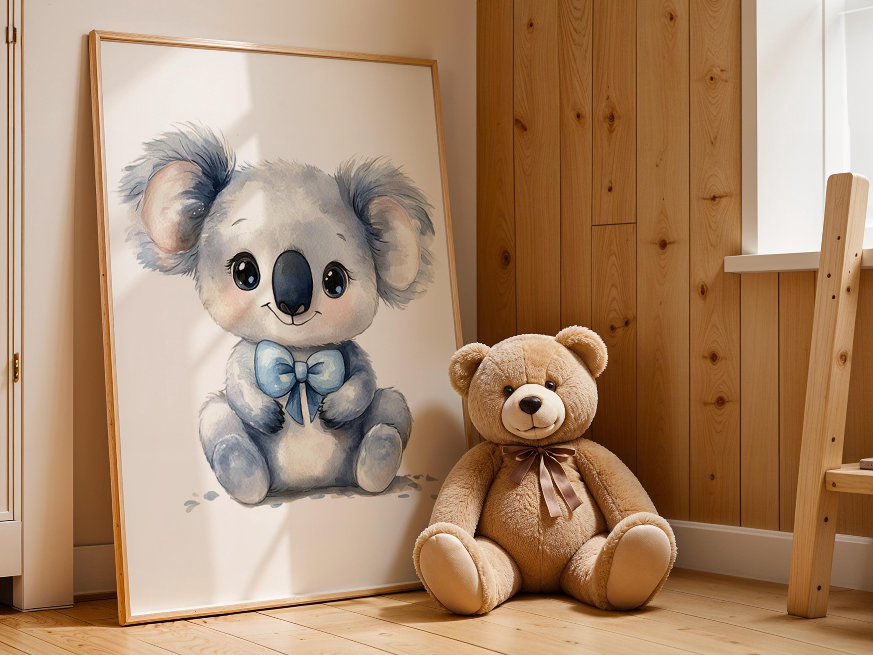 Baby Koala Nursery Print Blue Baby Boy Nursery Decor Animal Room Wall ...