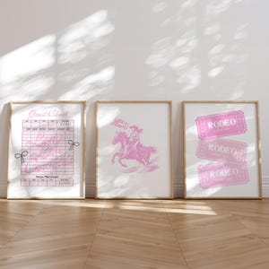 Long Live Cowgirls Set Of 3 Girly Western Wall Art Trendy Cowgirl Aesthetic Print Rodeo Ticket Wall Art Guest Check Dorm Decor Digital Art