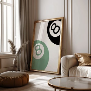 Trendy Lucky 8 Ball Poster Vintage Pool 8 Ball Print Retro Home Decor Art Printable Wall Art Digitale Download Bar Cart Art Pool Ball