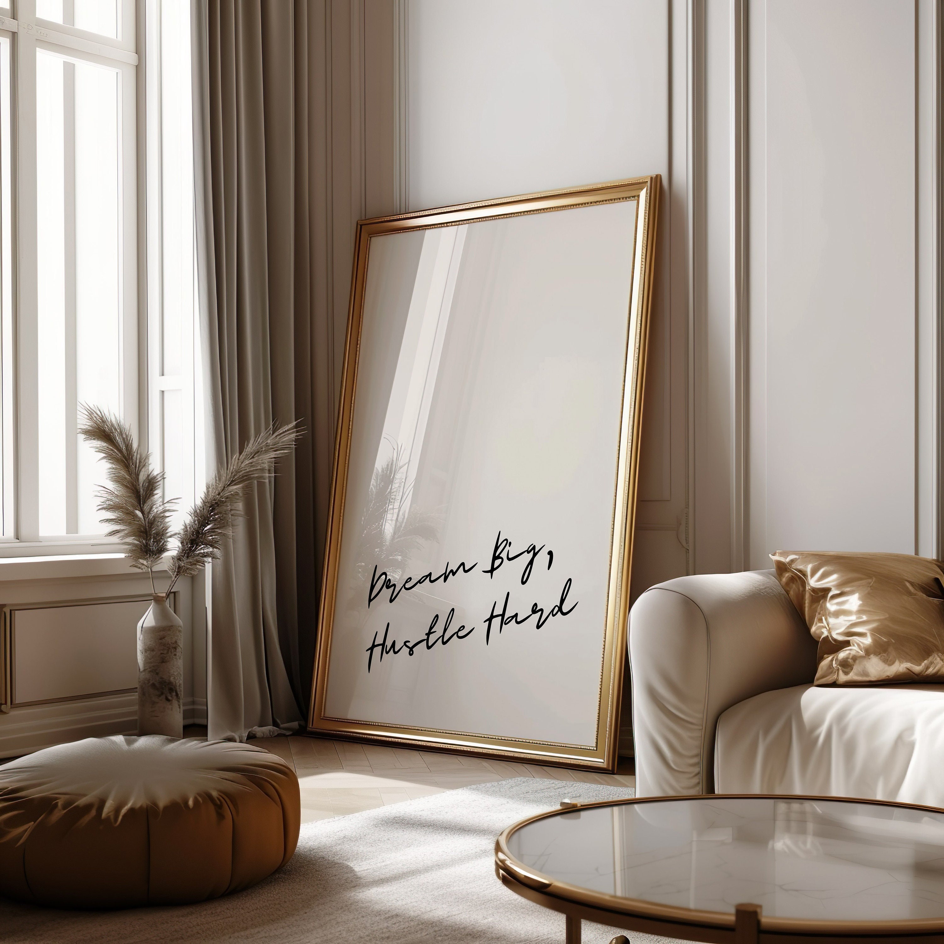 Dream Big Minimalist Handwriting Digital Wall Art Printable Motivational Quote Neutral Print Simple Font Poster Nordic Living Room Decor