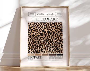 Leopard Wall Art Print Leopard Definition Print Cheetah Wall Art Modern Leopard Bedroom Wall Decor Aesthetic Home Decor Animal Artwork