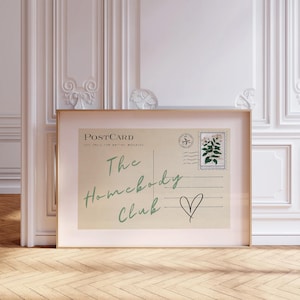 The Homebody Club Trendy Horizontale Wandkunst druckbare Schlafzimmer Wandkunst Vintage Postkarte Poster Stay in Bed Art Retro Over Bett Digital Art