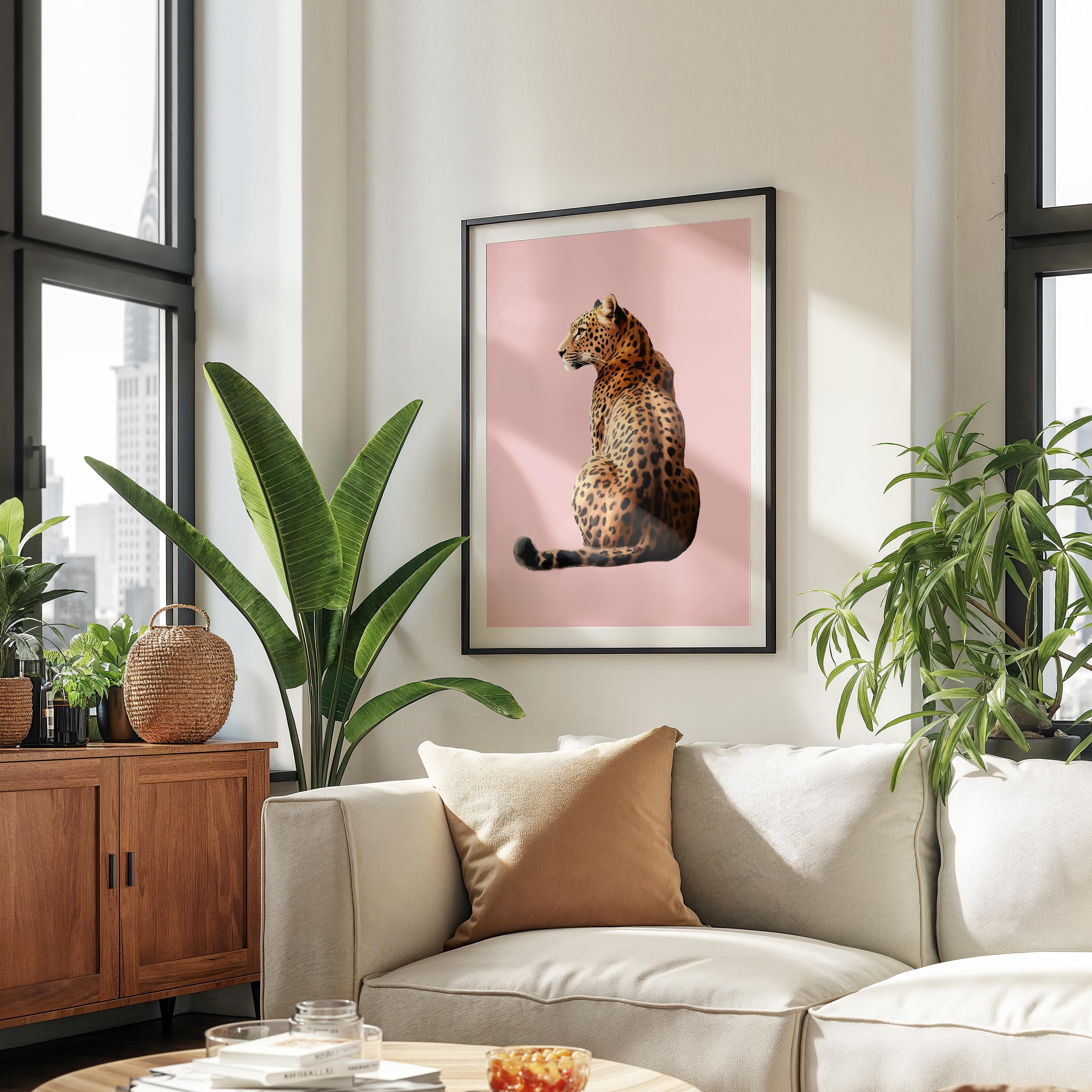 Pink Set of 3 Leopard Wall Art Prints Leopard Cheetah Print 8 Ball ...