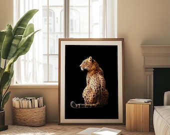 Trendy Leopard Wall Art Print Home Decor Cheetah Print Jungle Poster Minimal Cheetah Art Animal Print Poster Bedroom Black Wall Art Poster