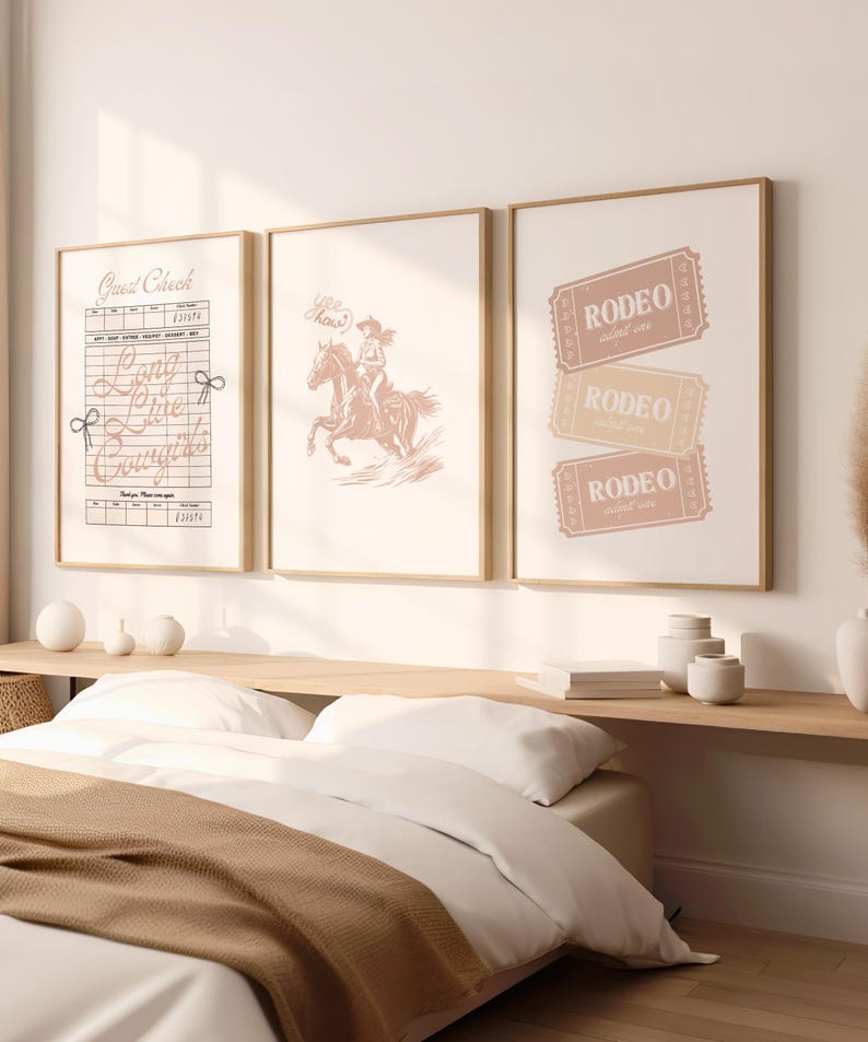 Western Cowgirl Wall Art per la stanza delle ragazze Country Immagini motivazionali Vintage Western Decor Tela Quadro Opera d'arte per soggiorno, cucina, camera da letto, 40,6 x 30,5 cm
