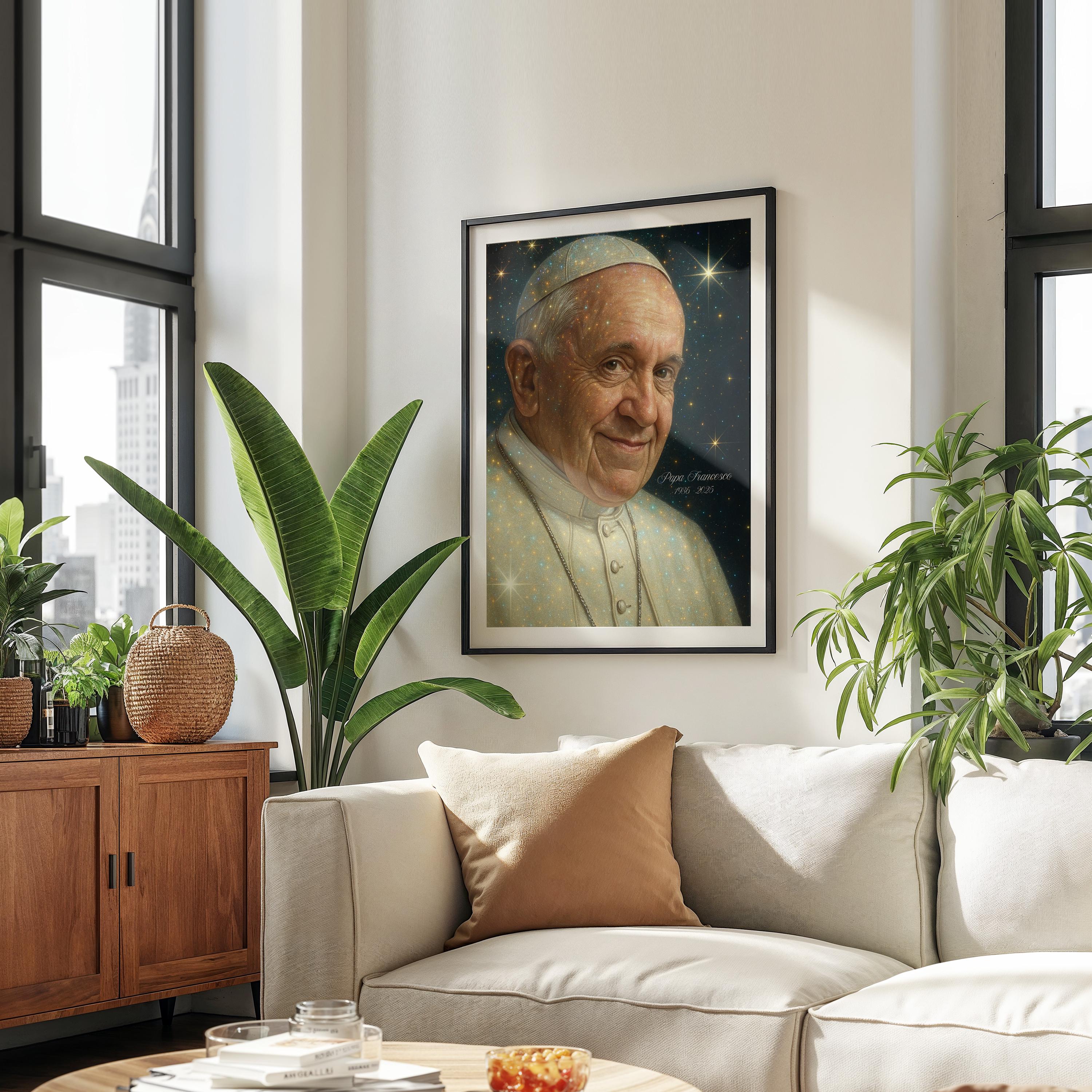 Papa Francisco Memorial Portrait Print Pope Francis Catholic Wall Art ...