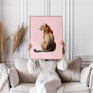 Blush Pink Leopard Print: Girly Cheetah Poster, Jungle Animal Art (Digital Download)