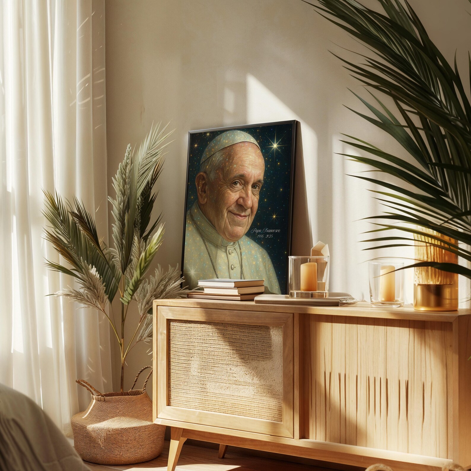 Papa Francisco Memorial Portrait Print Pope Francis Catholic Wall Art ...