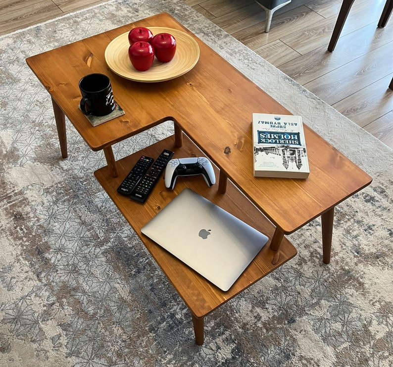 Modern Handmade Coffee Table With Storage, Modern Handmade Coffee Table