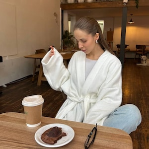 Fluffy Belted Cardigan Women | Cozy Oversized Knit Sweater Jacket | Soft Loungewear Wrap | Fall Winter Outfit S-3XL