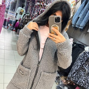 Teddy Coat Women Long | Oversized Teddy Jacket with Hood | Warm Winter Cardigan Teddy Fur | Soft Fuzzy Coat | Gift for Her