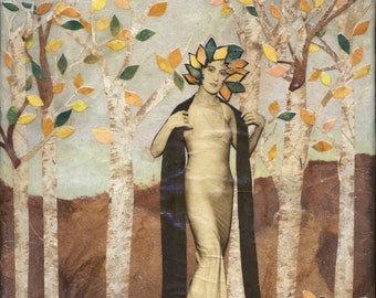Slender As Birch original collage art