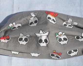 Cute Skulls. Cotton Mask. 3 Ply. Pleated. Nose Wire. Free Shipping