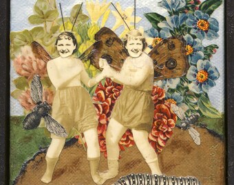 Stings Like A Bee Original collage art