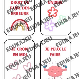 24 cartes positives pour les enfants 2 à 7 ans