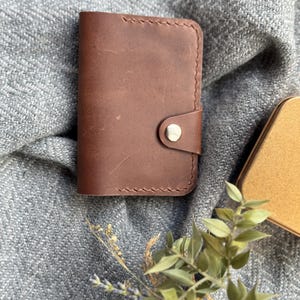 Tarjetero minimalista de cuero, carteras para mujer, cartera de bolsillo frontal para hombre, cartera plegable personalizada para hombre, regalo del Día del Padre