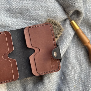 Cartera minimalista de cuero con tarjetero, carteras para hombre, carteras para mujer, cartera de cuero con bolsillo frontal, cartera para tarjetas de crédito