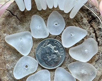 Center Drilled Sea Glass Pieces for Jewelry Making – Dainty Pendant, Earring Supply