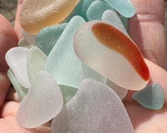 Handpicked Pastel Sea Glass Pieces, Authentic Surf Tumbled Beach Glass, Jewelry Making Supplies