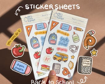 Back to School Sticker Sheet School Supplies Decor Notebook Stickers First Day of School Gift for Student Reward Sticker Class Teacher Gift