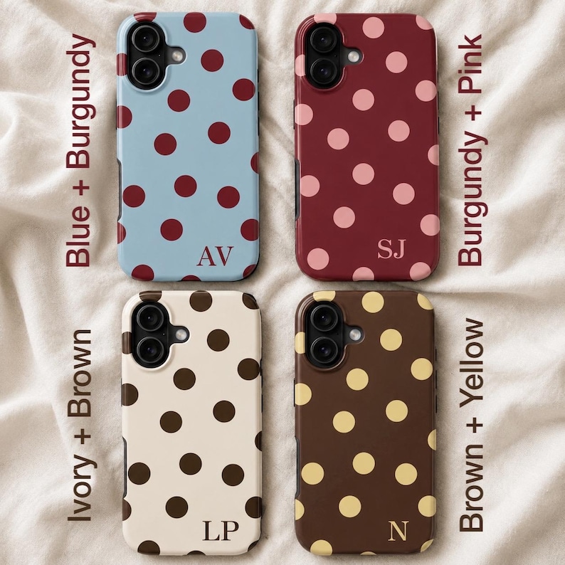 Monogram Polka Dot Phone Case